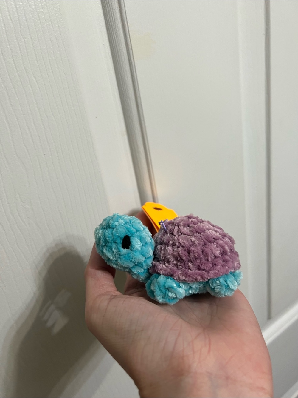 Little Crocheted Turtle Keychain - Picture 2 of 5